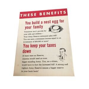 U.S. Korean War  Army Reserve Brochure Pamphlet Booklet